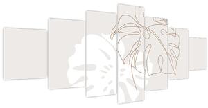 Obraz - Line art monstera N⁰2 (210x100 cm)