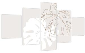 Obraz - Line art monstera N⁰2 (125x70 cm)