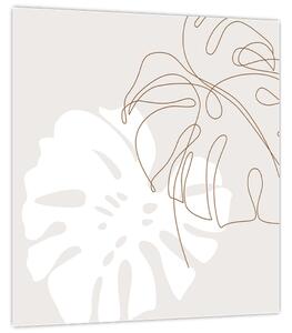Obraz - Line art monstera N⁰2 (30x30 cm)