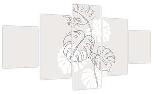 Obraz - Line art monstera N⁰3 (125x70 cm)