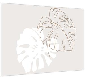 Obraz - Line art monstera N⁰2 (70x50 cm)