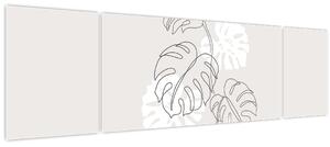 Obraz - Line art monstera N⁰3 (170x50 cm)