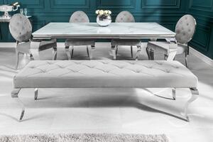 Designová lavice - Barocco, stříbrná - šedá