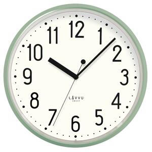LAVVU Zelené nástěnné hodiny PASTELS SWEEP - 3 ROKY ZÁRUKA ⌀29,5cm LCS3001 (SWEEP | s plynulým chodem ručičky )
