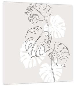 Obraz - Line art monstera N⁰3 (30x30 cm)