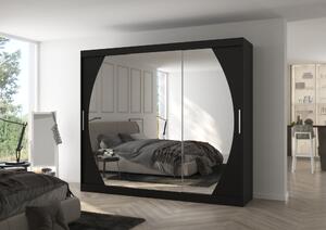 Velká zrcadlová skříň 250 cm DANIA - černá