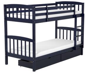 Patrová postel 90 cm REWIND (tmavě modrá) (s roštem a úl. prostorem). 1026685