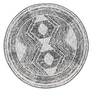 ELLE Decoration koberce Kusový koberec Gemini 106029 Black kruh z kolekce Elle – na ven i na doma - 140x140 (průměr) kruh cm