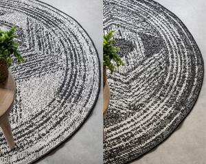 ELLE Decoration koberce Kusový koberec Gemini 106029 Black kruh z kolekce Elle – na ven i na doma - 100x100 (průměr) kruh cm