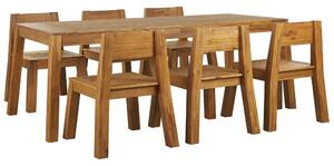 Set zahradního nábytku LIVIGNO (světlé dřevo) (s židlemi) (pro 6 osob). 1026906