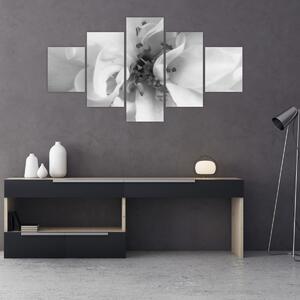 Obraz - Květ, černobílá (125x70 cm)