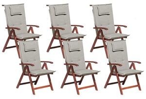 Set 6 ks. zahradních židlí TRATORIA (tmavě červená + béžová + šedá). 1026936