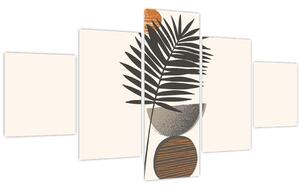 Obraz - Abstrakce s palmovým listem (125x70 cm)