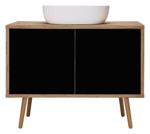 Oltens Hedvig skříňka 95x45x49.7 cm pod umyvadlo závěsná černá-dub 60204360