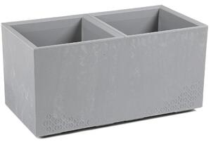 PLASTOVÝ KVĚTINÁČ NA KOLEČKÁCH BETONIQUE 39X39X78 CM IMITACE BETONU ŠEDÁ