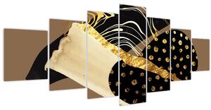 Obraz - Abstrakce golden brown N⁰1 (210x100 cm)