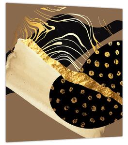 Obraz - Abstrakce golden brown N⁰1 (30x30 cm)