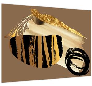 Obraz - Abstrakce golden brown N⁰2 (70x50 cm)