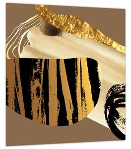 Obraz - Abstrakce golden brown N⁰2 (30x30 cm)