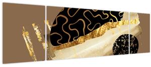 Obraz - Abstrakce golden brown N⁰3 (170x50 cm)