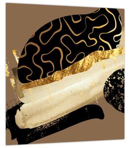 Obraz - Abstrakce golden brown N⁰3 (30x30 cm)