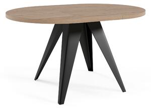 Jídelní stůl rozkládací kulatý ALBA - Egger - black pietra grigria/100/176 cm