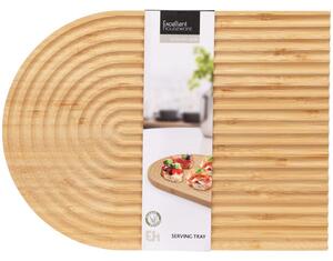 Dřevěný servírovací tác Stripe Oval, 32,5x24 cm