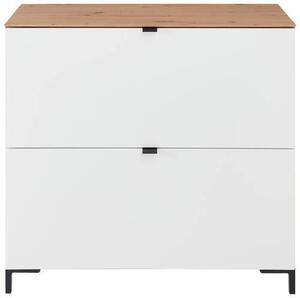 VYKLÁPĚCÍ BOTNÍK, bílá, dub artisan, 100/84/37 cm Voleo - Výklopné botníky