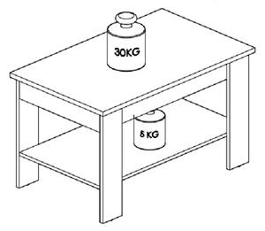Konferenční stolek BRIANA - bílý / dub lefkas