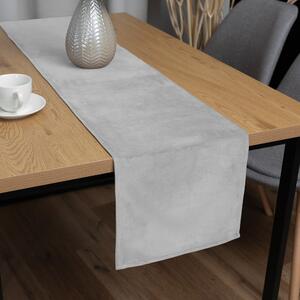 Biante Sametový běhoun na stůl Velvet Premium SVP-027 Světle šedý 35x120 cm