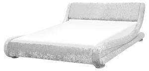 Manželská postel 160 cm AVENUE (s roštem) (stříbrná sametová). 1007144