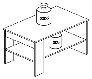 Konferenční stolek FIDES - lesklý bílý / stříbrný beton