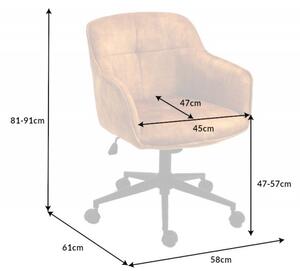 Pracovní židle EUPHORIA tmavě žlutá samet Nábytek | Kancelářský nábytek | Židle
