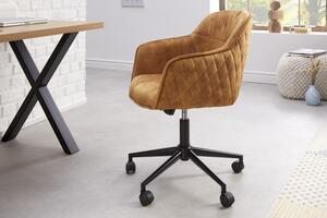 Pracovní židle EUPHORIA tmavě žlutá samet Nábytek | Kancelářský nábytek | Židle