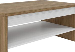 Konferenční stolek HANILA - ořech / lesklý bílý