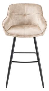 Designová barová židle Natasha šampaňský samet - Skladem