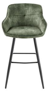 Designová barová židle Natasha zelený samet - II. třída