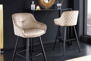 Designová barová židle Natasha šampaňský samet
