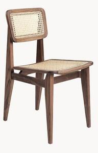 Dřevěná židle z ořechového dřeva s vídeňskou pleteninou C-Chair