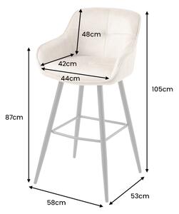Designová barová židle Natasha šampaňský samet - Skladem