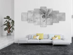 Obraz - Sova, černobílá (210x100 cm)