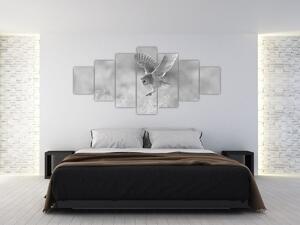 Obraz - Sova, černobílá (210x100 cm)