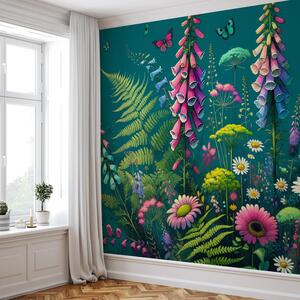 Fototapeta - Pestrobarevné luční kvítí (245x170 cm)