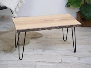 Jasanový konferenční stolek z přírodní masivní fošny + Hairpin nohy Dle výběru