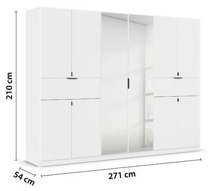 Šatní skříň TICAO VI alpská bílá, šířka 271 cm