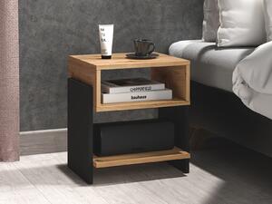 Noční stolek BAJRO - dub artisan / černý