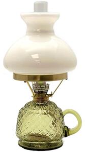 Floriánova huť Petrolejová lampa LUCIE 35 cm lesní zelená káro FL0050