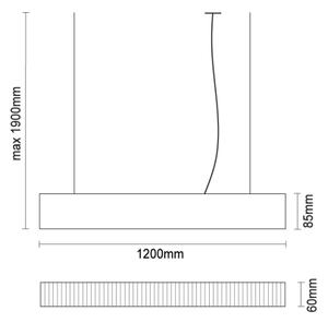 LED Lustr na lanku LED/55W/230V 3000/4000/6500K 120 cm černá