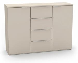 Komoda VARIO 3 Šířka 130 cm, Kašmír, nerez úchytky