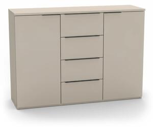 Komoda VARIO 3 Šířka 130 cm, Kašmír, černé úchytky